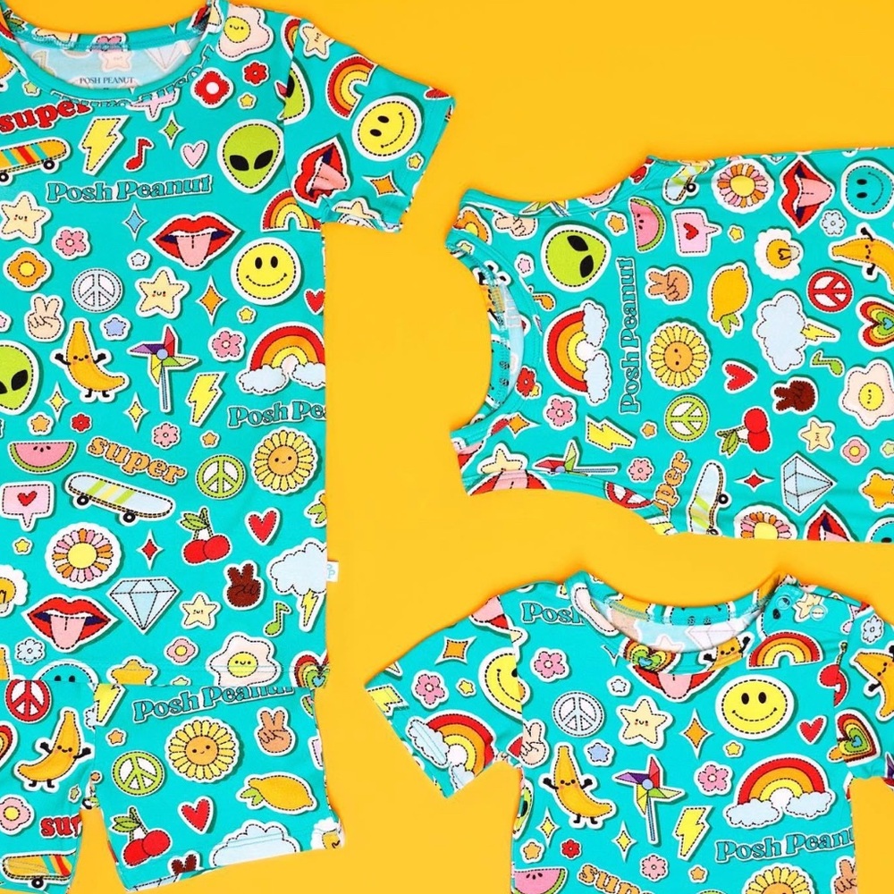Posh Peanut funky peace sign print short romper ☮️🌊🌈👽🍒🛹🍌💎⚡️🌞👄 😛 HTF & SOLD OUT